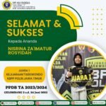 Nisrina Za'imatur Rosyidah meraih juara 1 taekwondo